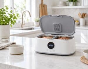 Mehr über den Artikel erfahren Katzen Futterautomat Nassfutter Kühlung