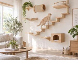 Mehr über den Artikel erfahren Katzen-Kletterwand mit Treppe