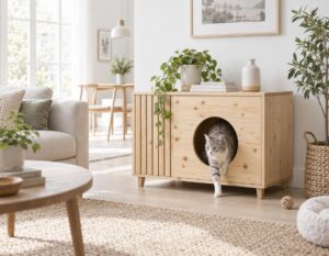 Mehr über den Artikel erfahren Katzenklo Holz