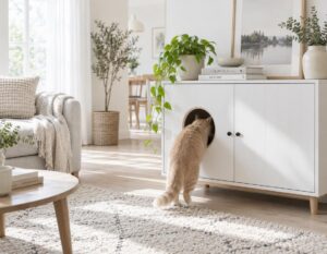 Mehr über den Artikel erfahren Katzenklo im Schrank