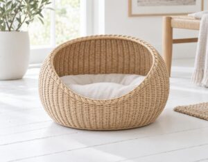 Mehr über den Artikel erfahren Katzenkorb Rattan