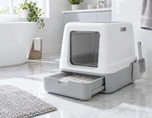 Mehr über den Artikel erfahren Katzentoilette mit Schublade